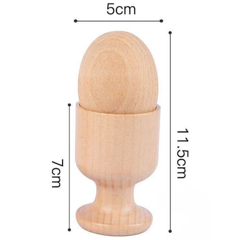 Wooden egg and cup