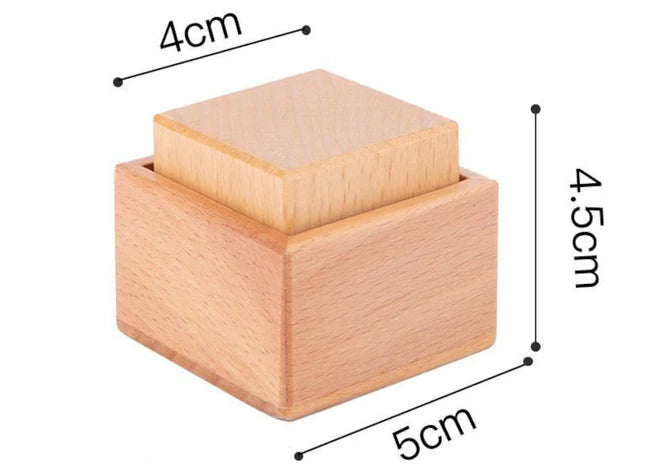 Wooden box with cube