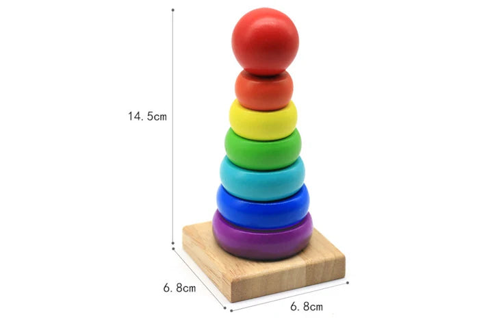 Anneaux empilables arc-en-ciel