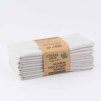 Non-Paper Towels - organic brushed cotton - 6 pack