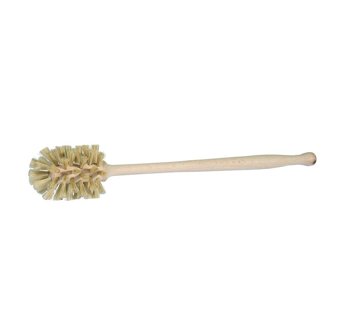 Natural bristle bottle brush on white background.