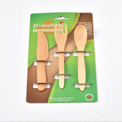 Maple wood cutlery set