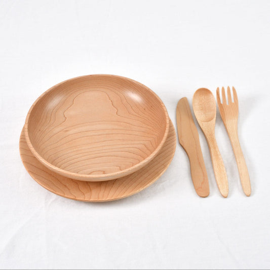 Maple wood tableware set
