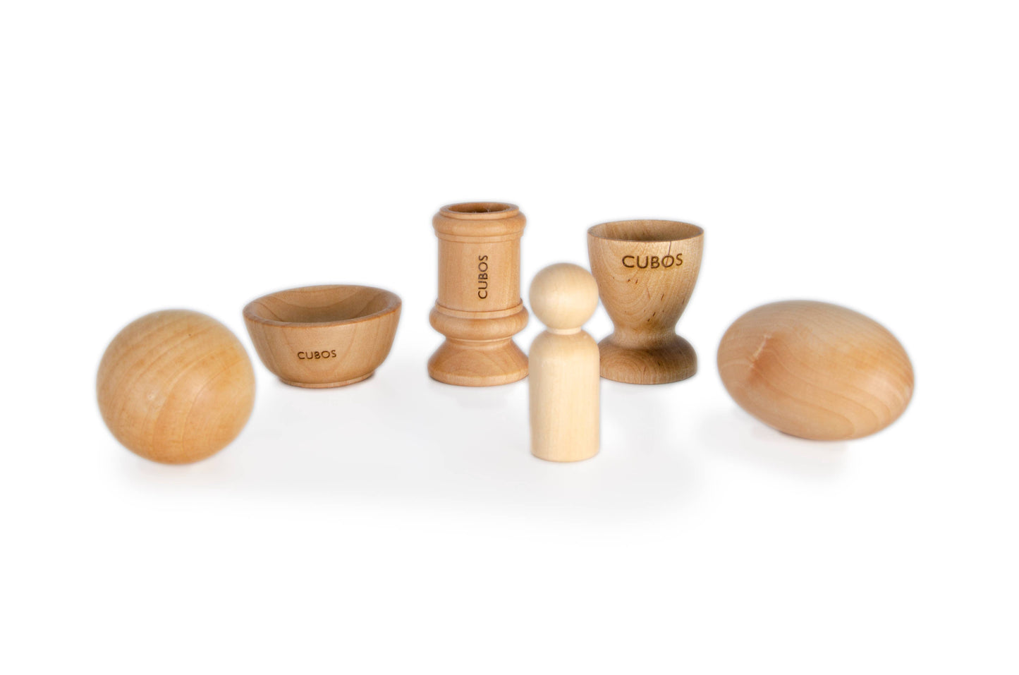 Balle et bol, cheville et pot, œuf et tasse