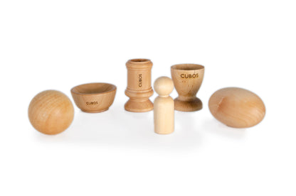 Balle et bol, cheville et pot, œuf et tasse