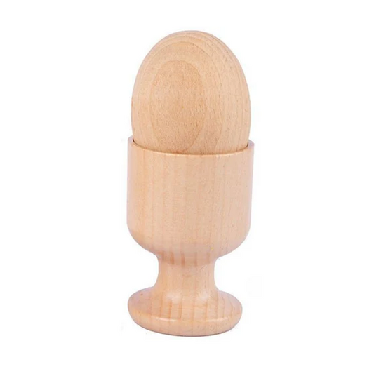 Wooden egg and cup